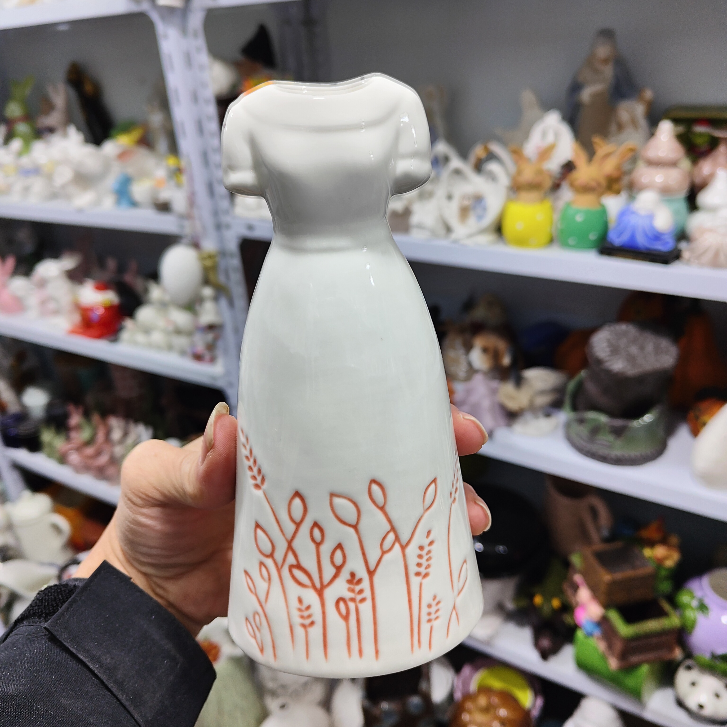 非偏远地区凑满19包邮部分瑕/小女孩花瓶摆件