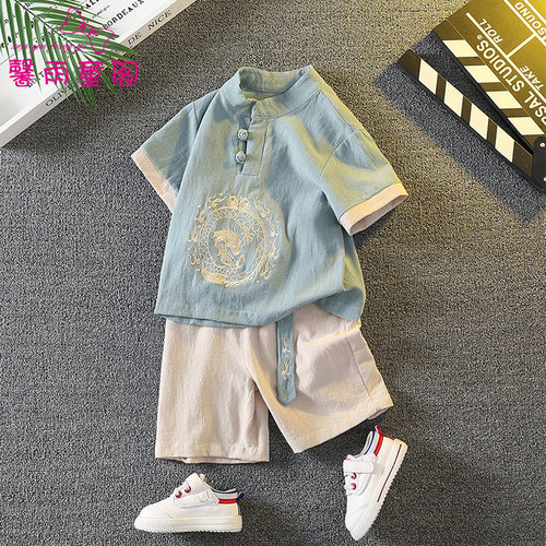 男童汉服夏季薄款中国风古装棉麻