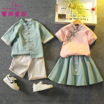儿童演出服男女童汉服夏季表演服