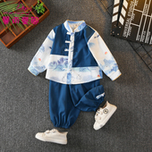 2025新款 新中式 国风宝宝唐装 套装 薄 春秋男孩古装 儿童汉服男童夏季