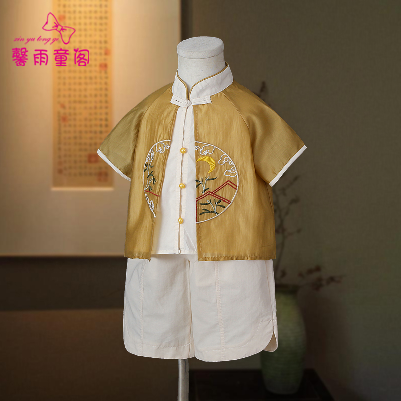 汉服男童中秋古装国风套装新中式