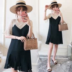 Thai sản dress mùa hè dress 2018 mới thời trang phụ nữ mang thai váy lỏng kích thước lớn phụ nữ mang thai T-Shirt top mùa hè