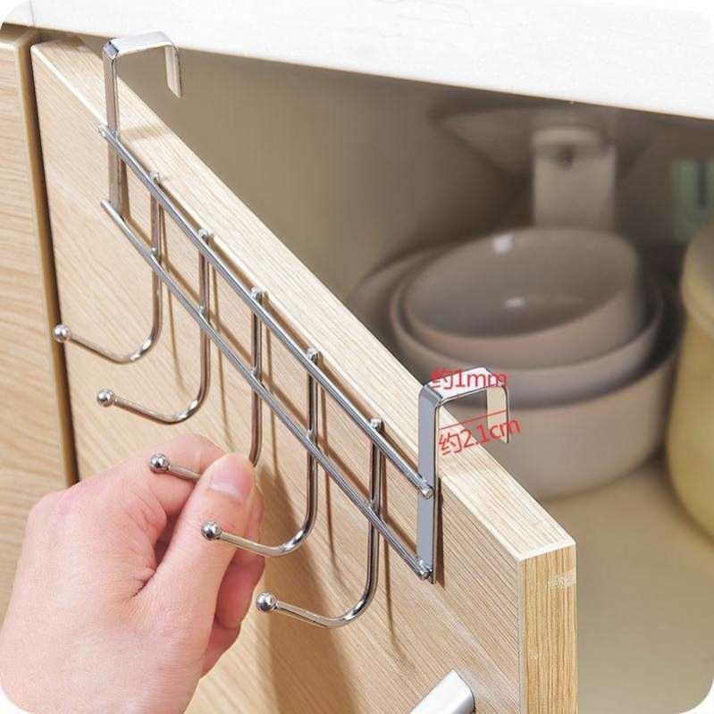 cabinet door towel rack nail-free bathroom kitchen single