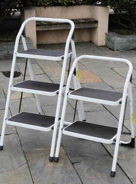 Thickening household dual-purpose iron ladder 2-3 step