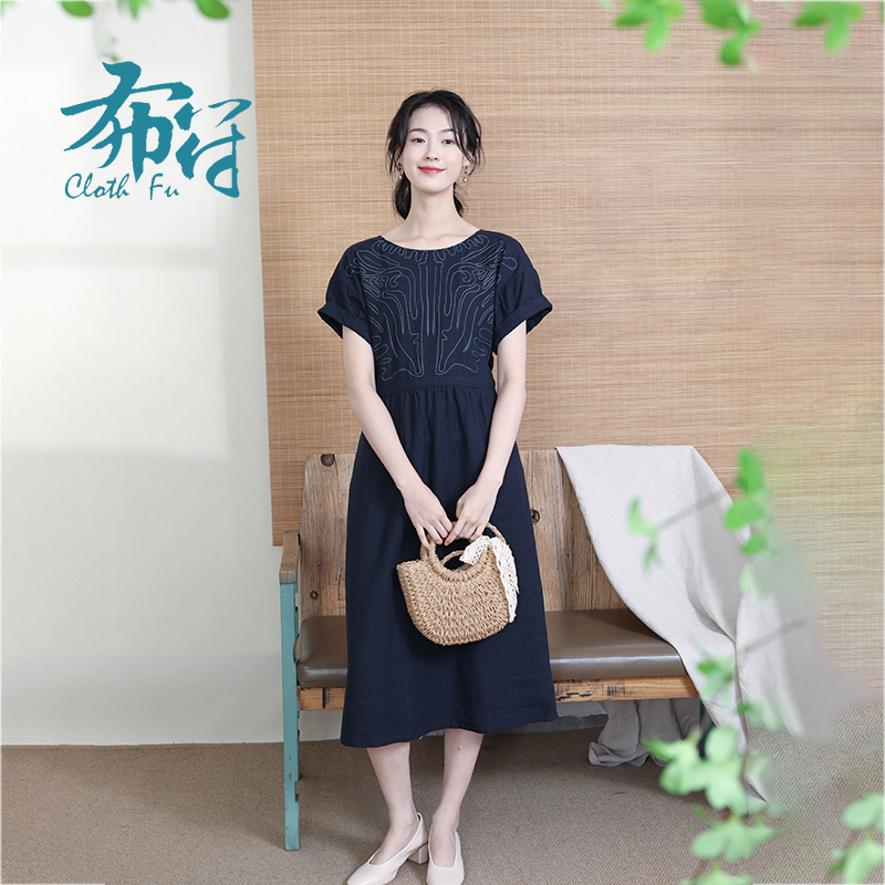 亚麻粘纤简洁大方布符