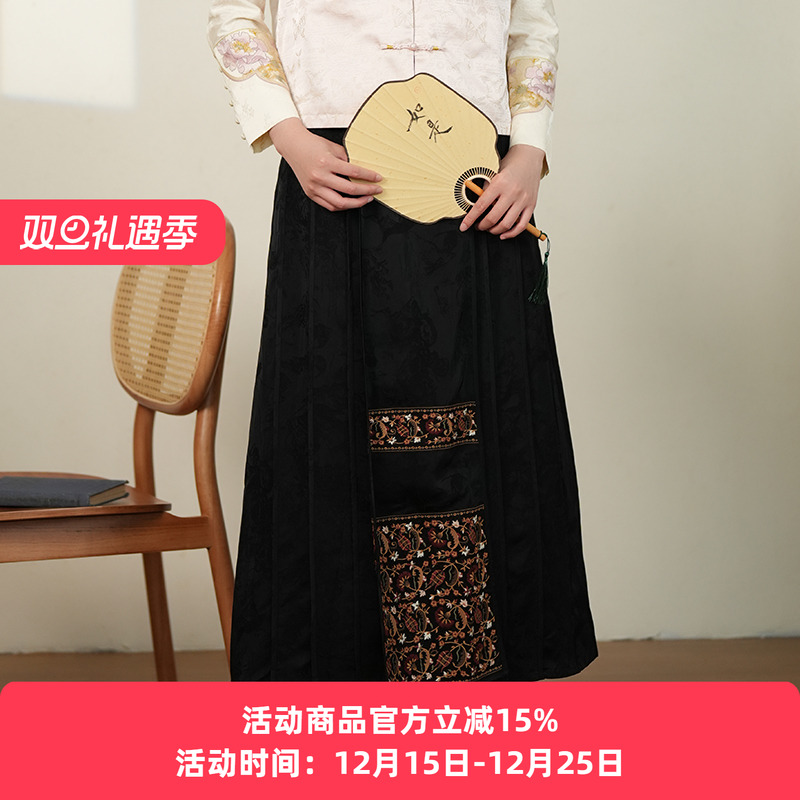 马面裙可拆卸半身裙布符提花