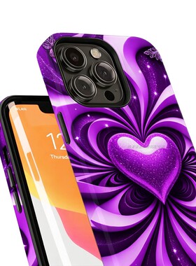 菲林手机壳适用苹果17iPhone16Pro15Max13Pro12XS14XR11X 爱心紫色2