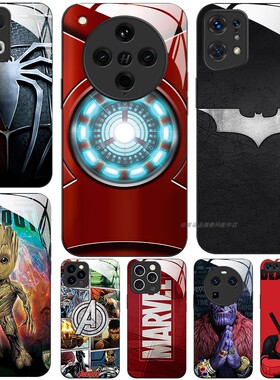 玻璃手机壳适用OPPO FIND X9 X8 PRO X7X6X5X3RENO15 14 13 RPO12 11K12K11K10  漫威蜘蛛侠蝙蝠