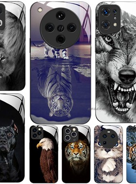 玻璃手机壳适用OPPO FINDX9 X8 PRO X7X6X5X3RENO15 14 13RPO12 11K12K11K10  狼狗猫猎豹老虎