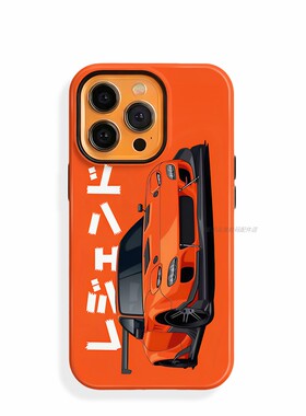 菲林手机壳适用苹果17iPhone16Pro15Max13Pro12XS14XR11X 赛车JDM橙色