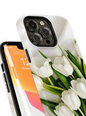 菲林手机壳适用苹果17iPhone16Pro15Max13Pro12XS14XR11X 白色花