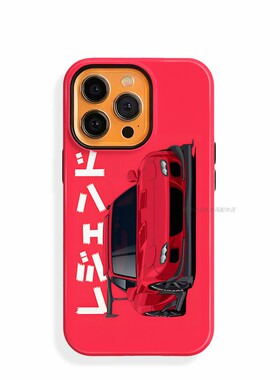 菲林手机壳适用苹果17iPhone16Pro15Max13Pro12XS14XR11X 赛车JDM红色