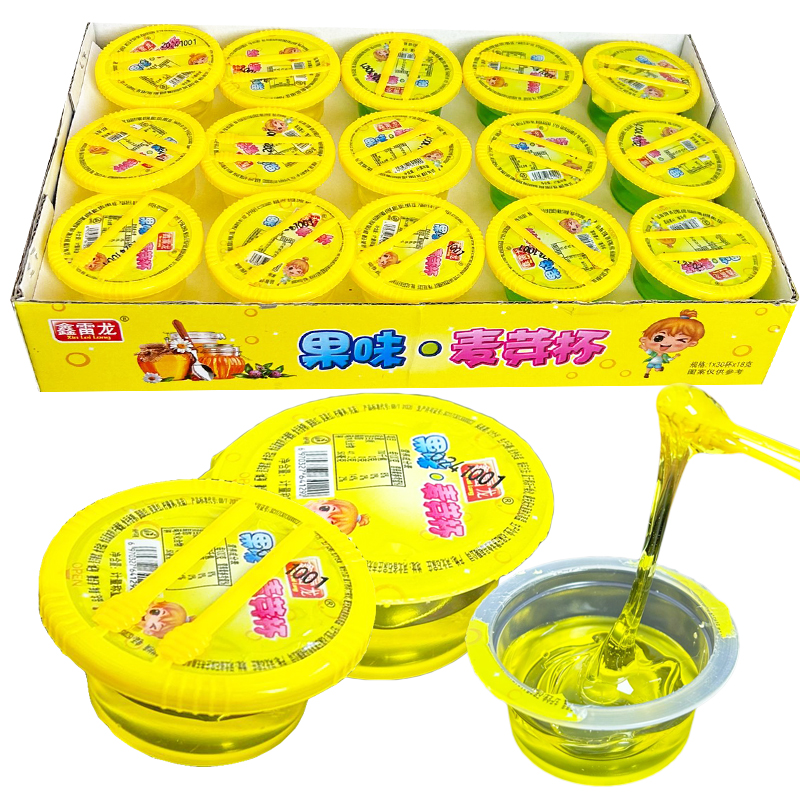 儿童水果味麦芽糖酱老式手搅杯装拉丝糖小孩学生校园门口零食批发