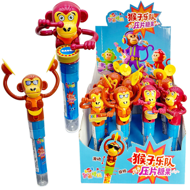 网红儿童创意搞怪糖果玩具猴子拍手打鼓敲打乐队小孩趣味礼物批发