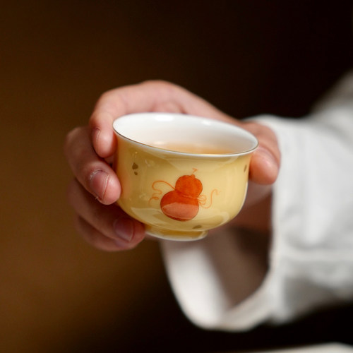 小谦山房洒金福禄主人杯茶杯