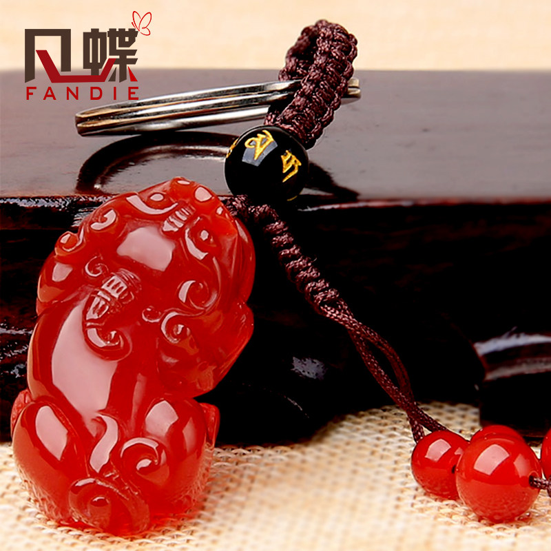 Turn on the light Red agate Jewelry Wealth brave troops Key buckle men and women Red agate Mantra Key chain Pendantin the Car/Articles/Fitting/Refit , Car Accessories/The jewelry , Driving personal items , Car Keychain  category - from Buy2taobao.com to provide professional Taobao agent buy service