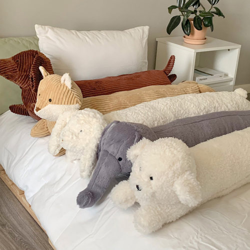 动物狐狸长抱枕床头枕头靠枕