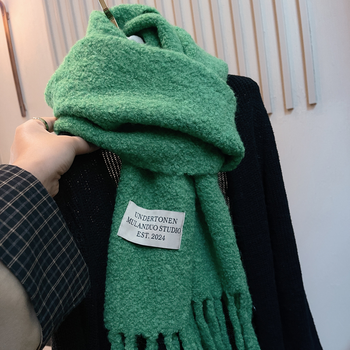 韩国代购纯色羊毛围巾女冬季保暖