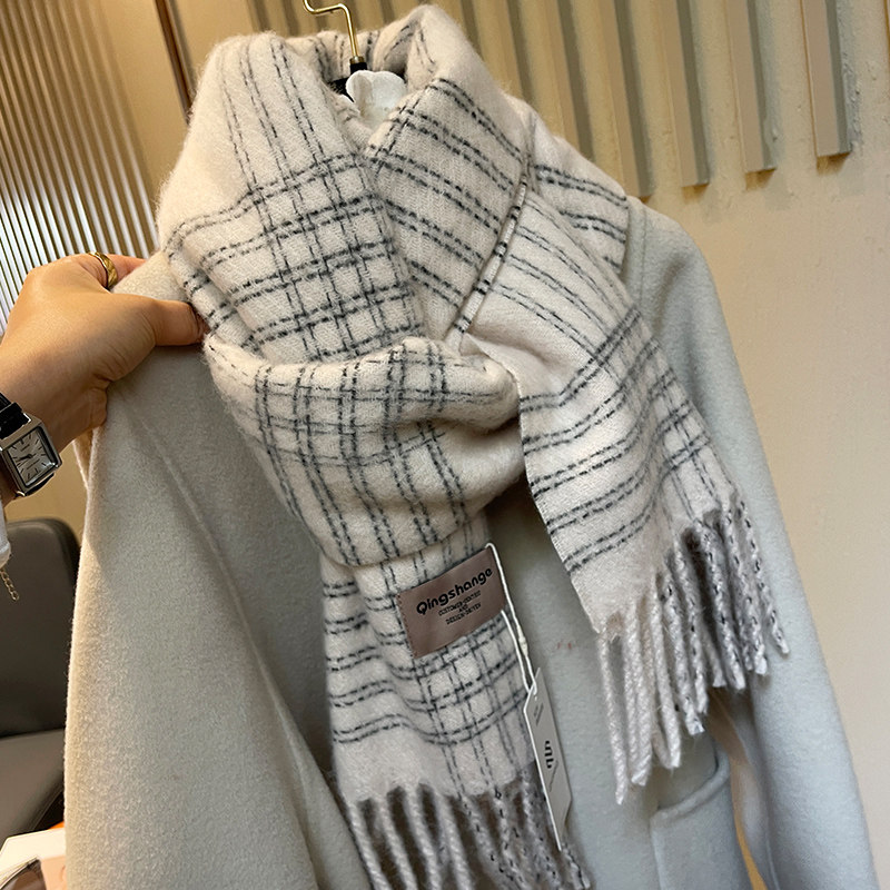 氛围感羊毛格子围巾女秋冬韩版百搭保暖学生厚围脖条纹格纹大披肩,服饰配件/皮带/帽子/围巾,围巾/丝巾/披肩,淘宝优惠券,粉丝福利购,淘宝优惠卷