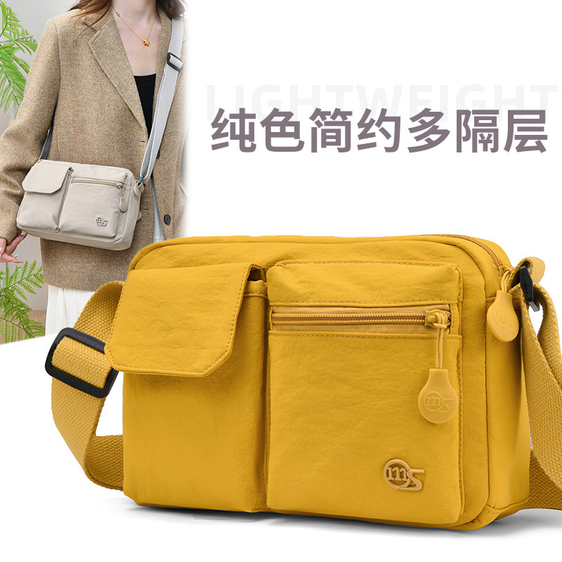 单肩斜挎包女士休闲时尚尼龙短途旅游小包妈妈包大容量布包斜挎包