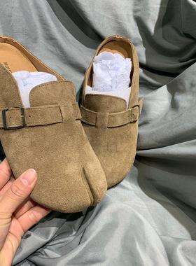 分趾复古设计感半拖2025春秋新款一脚蹬懒人时尚外穿猪蹄鞋