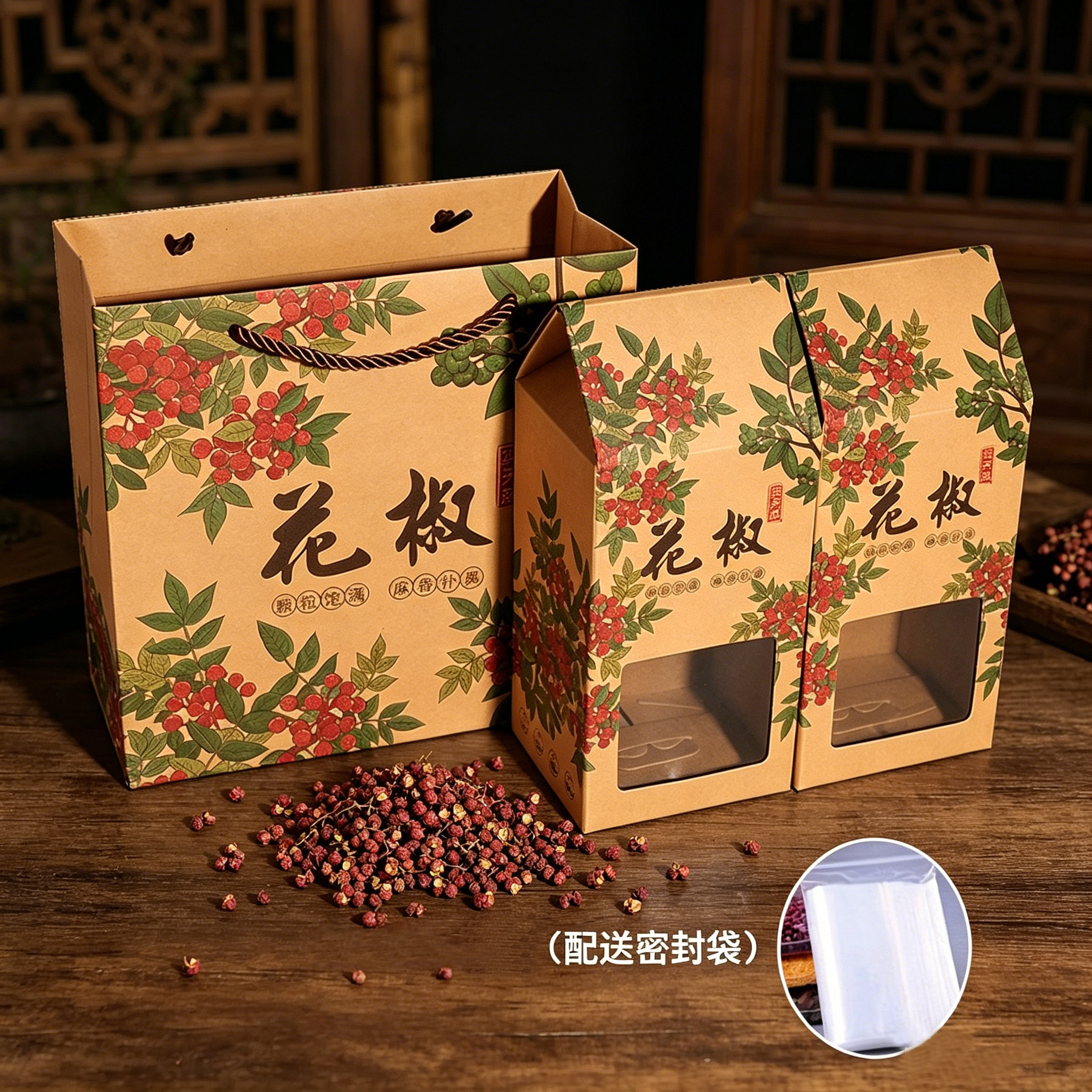 大红袍青花椒礼品盒纸盒套装现货图片