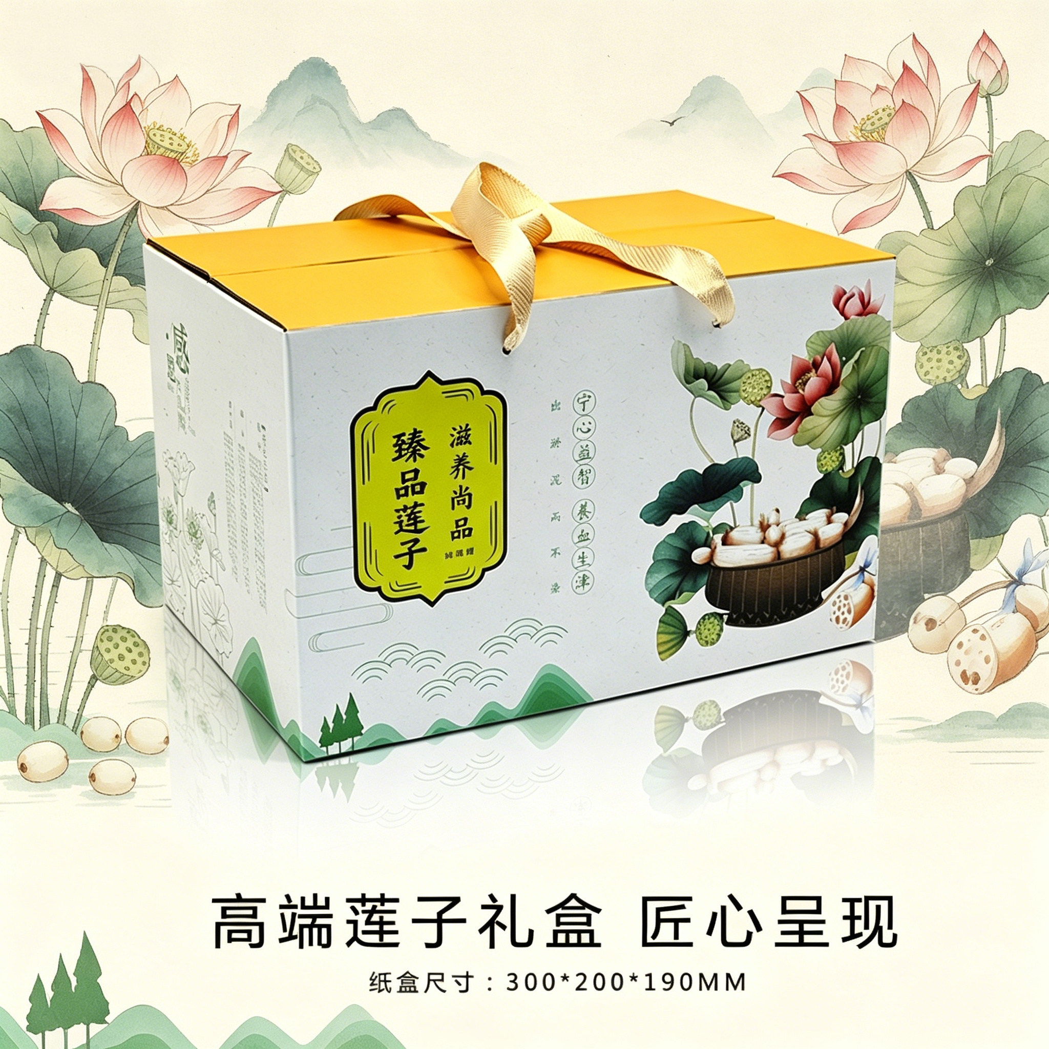 新鲜莲子莲蓬干白莲子藕粉5斤装荷叶茶包装礼品纸盒现货定做纸箱