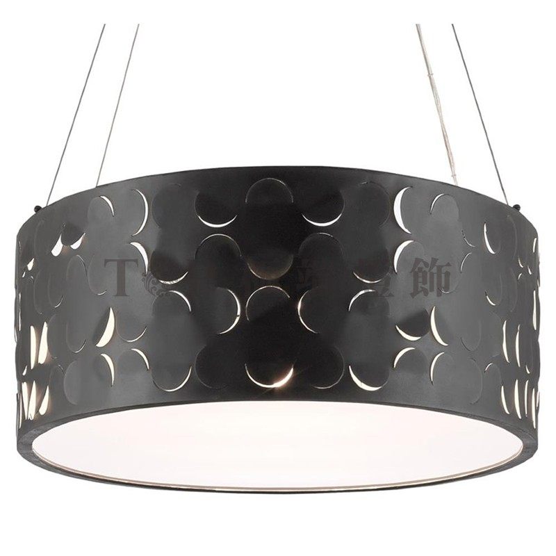 外销丹麦现代经典椭圆形黑色铁艺吊灯北欧设计师创意客厅鱼鳞片灯