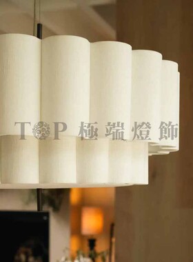 侘寂餐厅Folia 叠层花朵布艺吊灯艺术设计落地灯扇形亚麻布艺壁灯