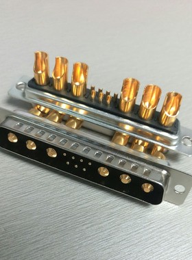 大电流D-SUB焊线公头13W6连接器 混合D-SUB焊线公头7+6芯连接器