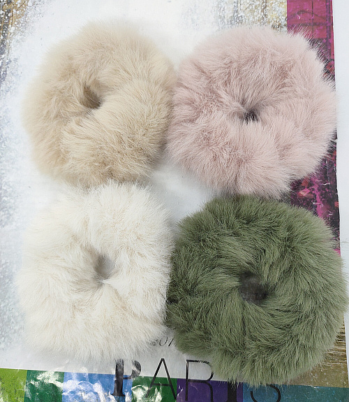 原单兔毛肠圈丸子头毛毛发绳