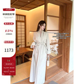 CCZEE 慵懒风外套 长款 江原道初雪 翻领系带骆驼绒大衣女冬季