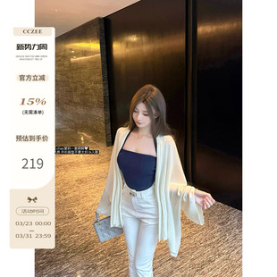 女春季 row系天丝不规则针织开衫 宽松慵懒风 氧气胶囊 CCZEE