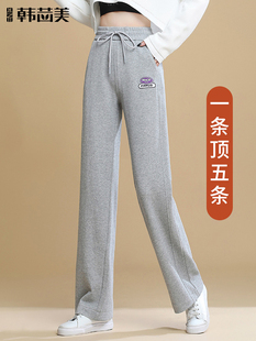 运动裤 和秋季 2025新 小裤 高腰休闲阔 灰色直腿运动裤 春季 女性春季