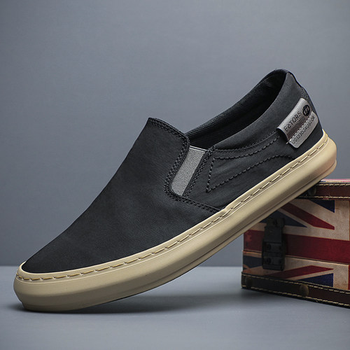 宝达透气帆布休闲低帮冰丝板鞋