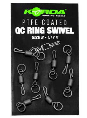 英国Korda PTFE涂层带圈闭口QC转环快速更换子线连接器QC Swivel