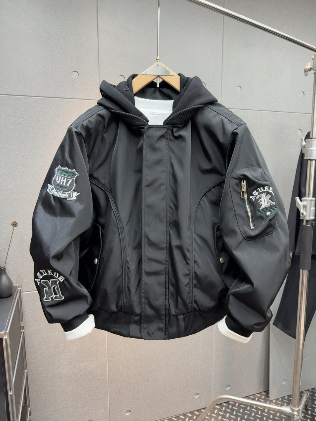 春季新款重磅飞行员服美式潮牌工装外套男士棒球服可拆卸连帽夹克