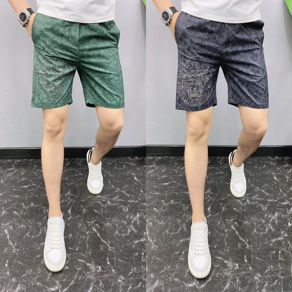 网红夏季新款烫钻欧货潮牌短裤