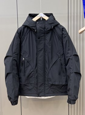 秋冬新款外套男潮牌薄棉服休闲百搭连帽黑武士夹克外套时尚冲锋衣