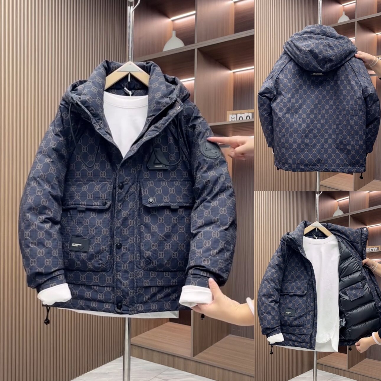 冬季保暖羽绒服男潮流潮牌白鸭绒外套美式痞帅工装羽绒滑雪冲锋衣