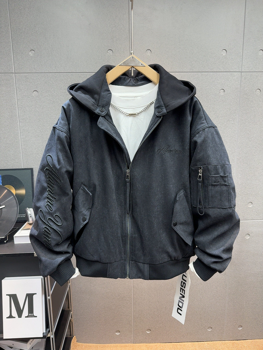 美式复古飞行员连帽冬季棉服男