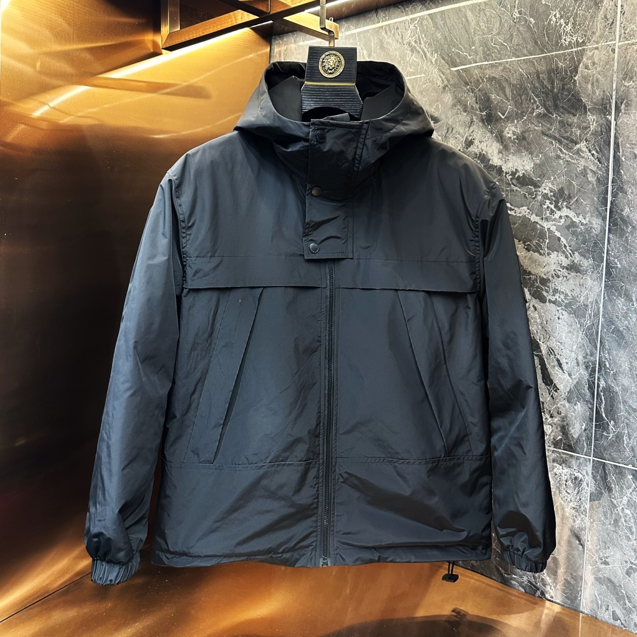 秋冬新款外套男薄棉服休闲百搭连帽工装夹克韩版外套高级感冲锋衣