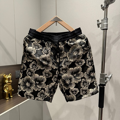 夏季新款短裤男士潮牌欧货印花时尚沙滩裤直筒休闲百搭沙滩三分裤