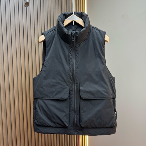 秋冬新款重结构户外鸭绒工装羽绒马甲男士外穿加厚保暖羽绒背心男