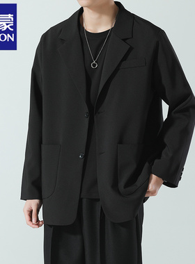 罗蒙休闲西装外套男春秋宽松百搭DK制服男装高级感痞帅轻熟风西服