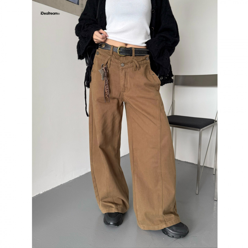 INSS设计感双腰头小弯刀裤女十三