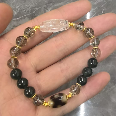 【烈儿宝贝直播间】高定设计款天然水晶貔貅手串百搭款KBR0418006