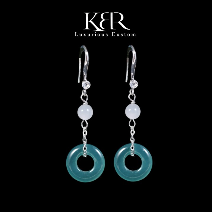 【颖有尽有】高定设计天然A货翡翠平安扣甜甜圈耳饰KBR0303029,珠宝/钻石/翡翠,耳饰,淘宝优惠券,粉丝福利购,淘宝优惠卷