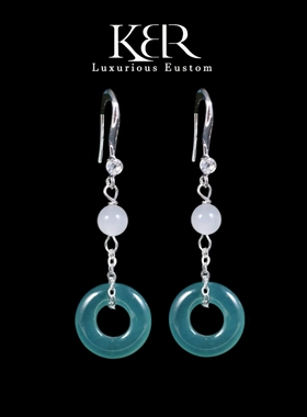 【颖有尽有】高定设计天然A货翡翠平安扣甜甜圈耳饰KBR0303029