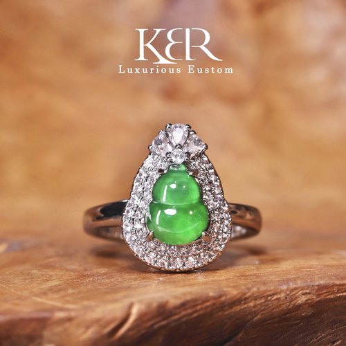 高定款天然A货翡翠高冰翡翠葫芦戒指JJCYX2506161827